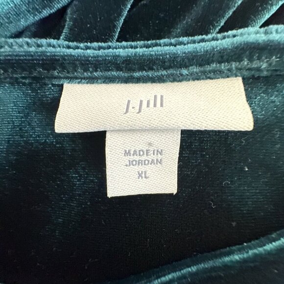 J. Jill Women's XL Stretch Velour Pullover Top Green Long Sleeve EUC - Picture 6 of 10